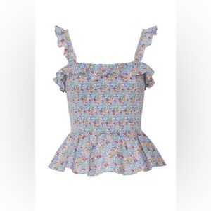 J.Crew Liberty Fabric - Floral smocked ruffled blouse